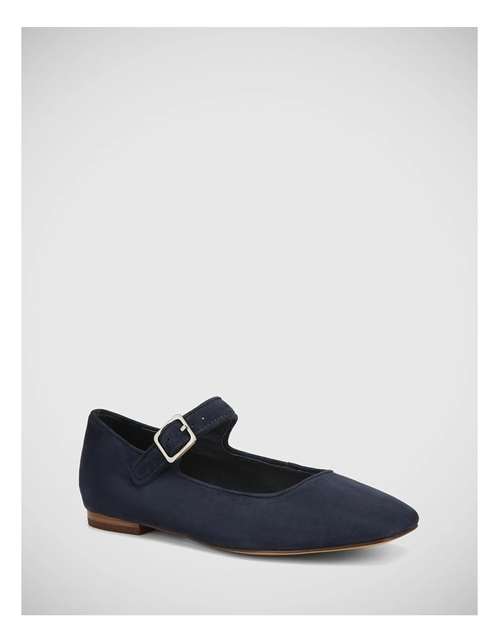 Alise Suede Leather Mary Jane Shoe in Navy