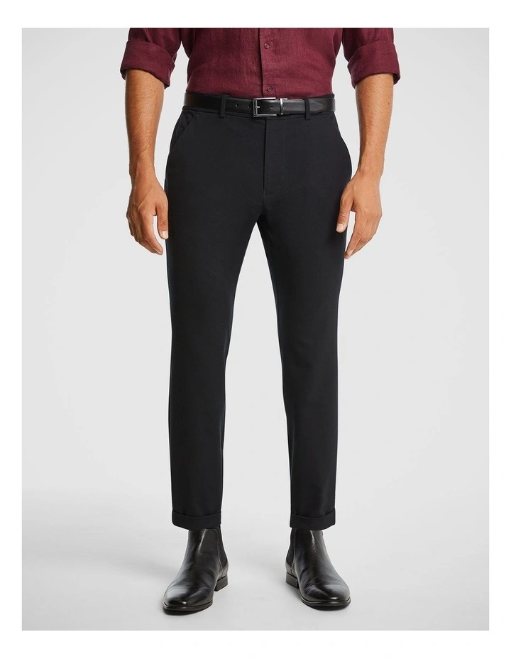 Edward Slim Cropped Chino in Black