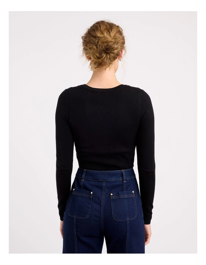 Chessie Long Sleeve Cardi in Black