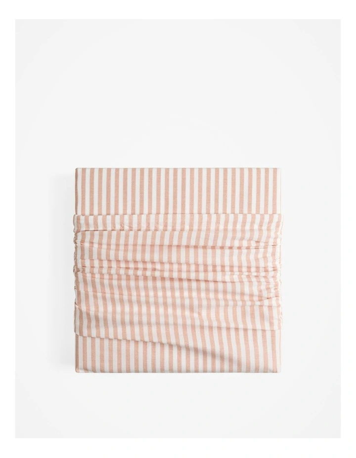 Brae Australian Cotton Stripe Single Quilt Cover in Faded Terracotta