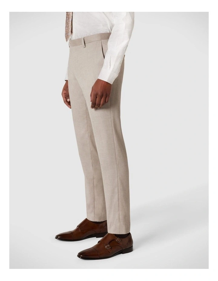 Slim Stretch Textured Tailored Pant in Almond