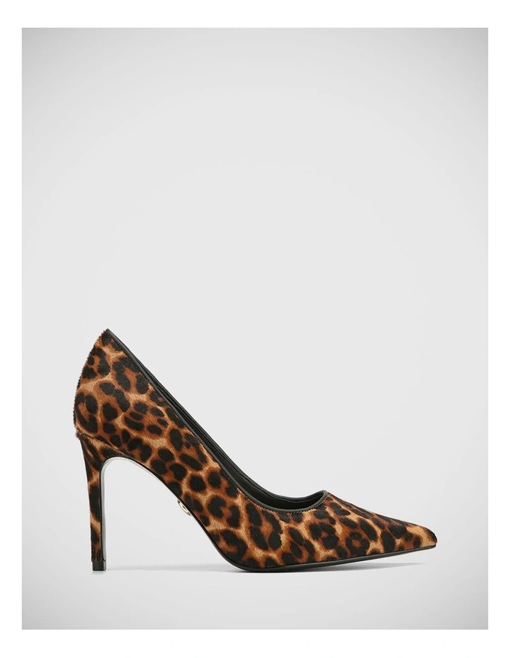 Sky Leather Pump in Cognac Leopard Print