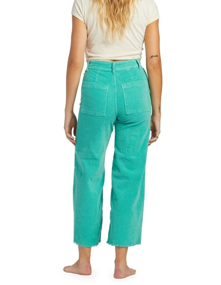 Free Fall Cord Wide Leg Pants in Bright Lagoon