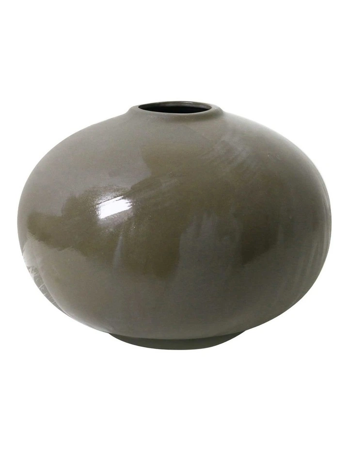 Muse Elipse Vase Large 21cm x 15cm in Forest Green