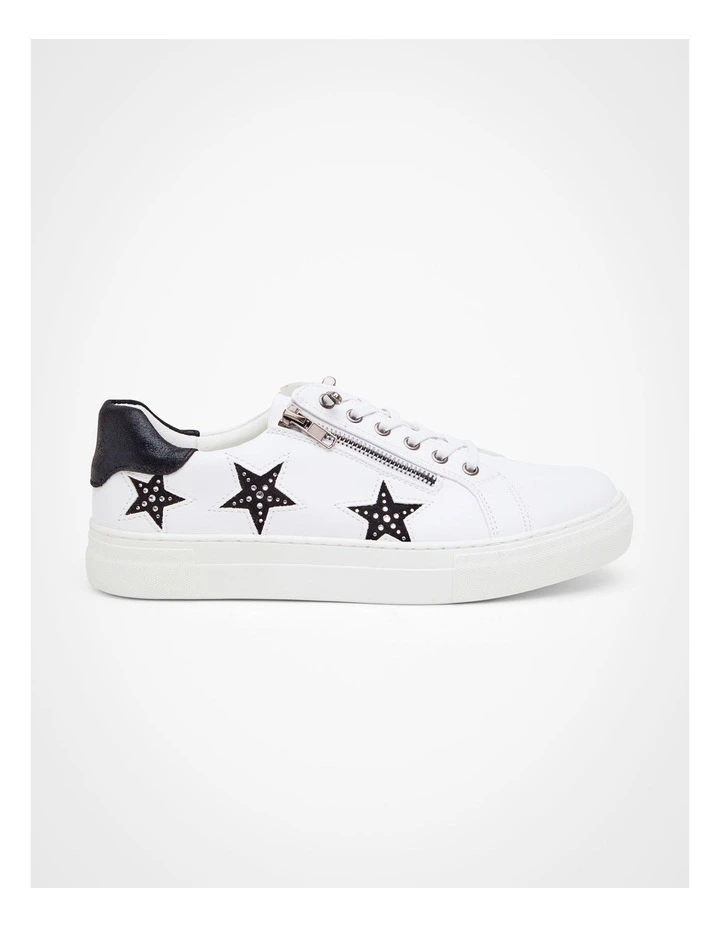 Star Bejewelled Sneakers in White