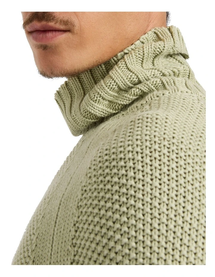 Reggie Roll Neck Knit Sweater in Matcha