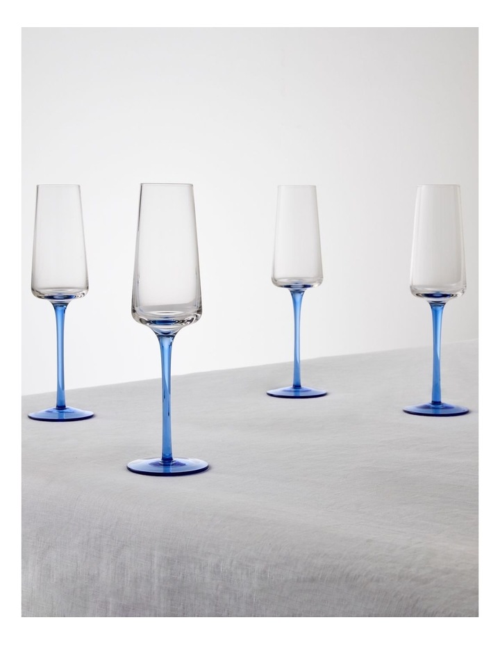 Jordan Champagne Glass Set of 4 in Blue
