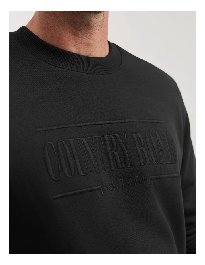 Verified Australian Cotton Heritage Sweat in Black