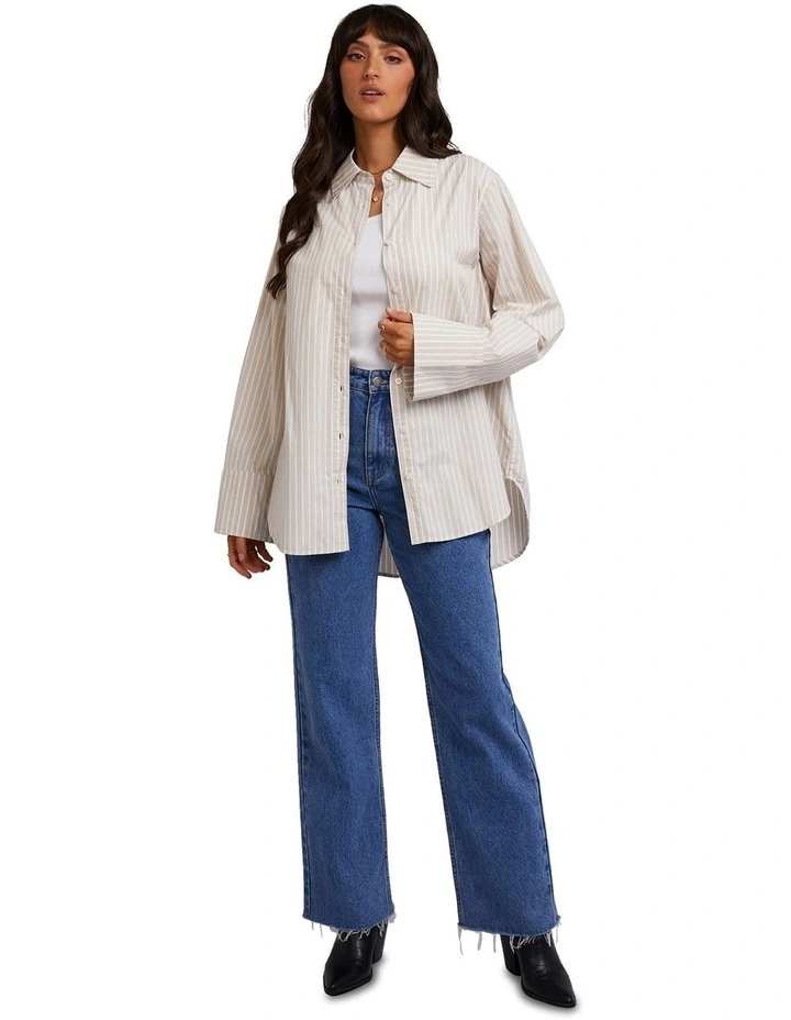 Holiday Oversized Shirt in Oatmeal