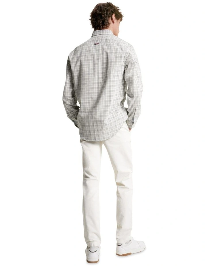 Small Corduroy Tartan Long Sleeve Shirt in White