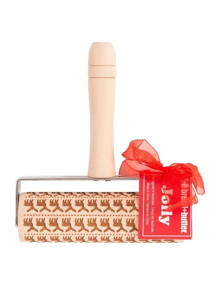 Laser Etch Mini Wooden Roller with Handle in Brown