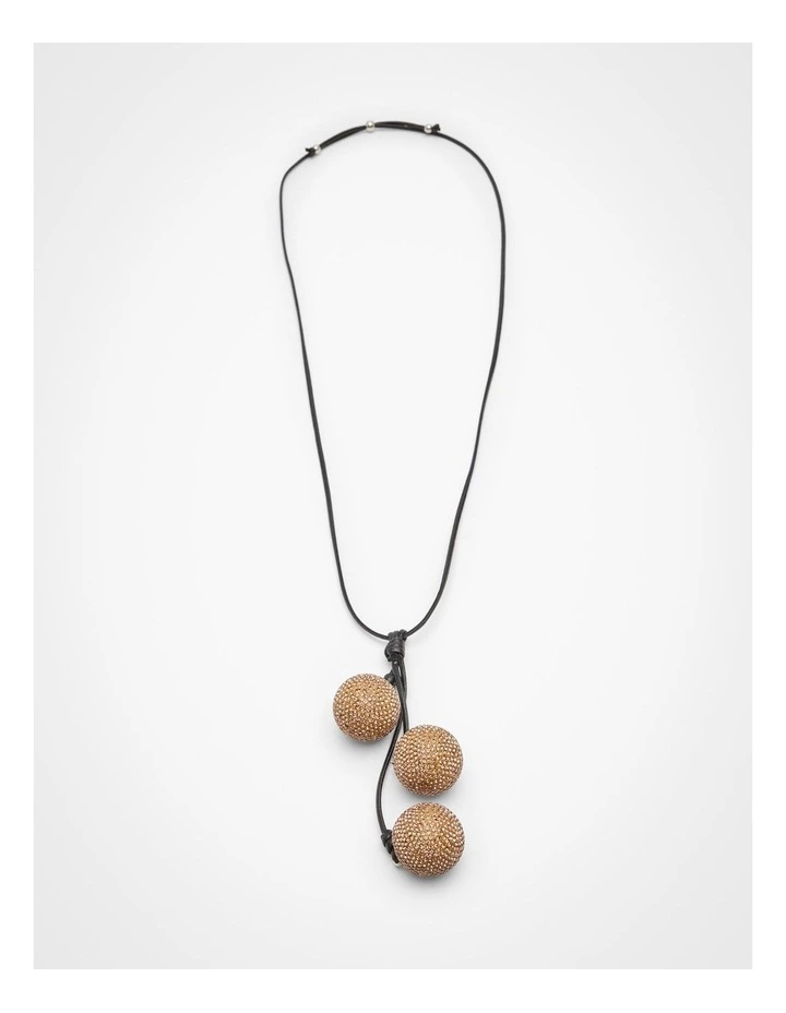 Diamante Ball Necklace in Gold
