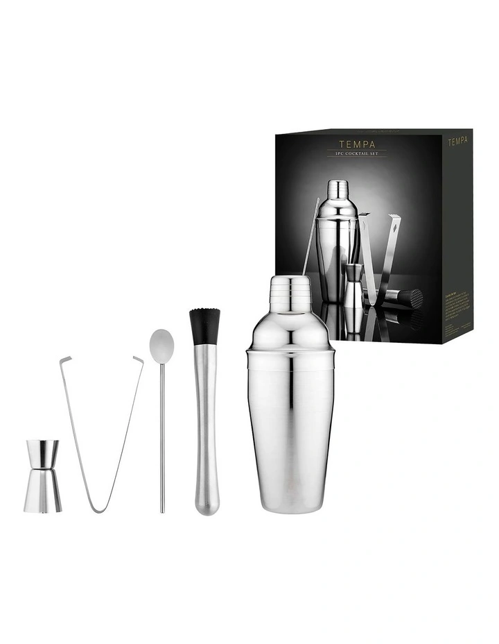 Aurora Cocktail Set 5 Piece in Silver
