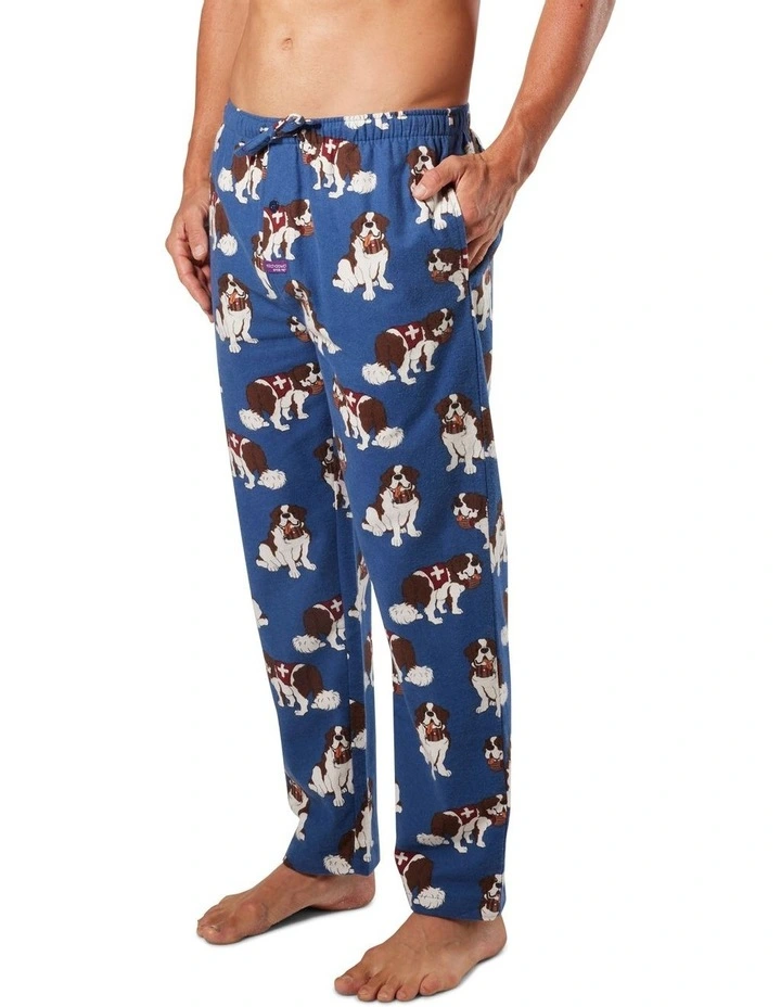 Rescue Dogs Cotton Flannel Sleep Pant in Dark Blue