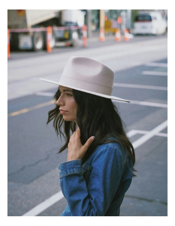 Calliope Wool Fedora in Beige
