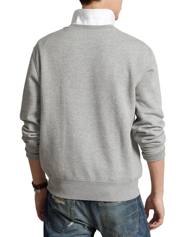 Polo Bear Fleece Sweatshirt in Grey