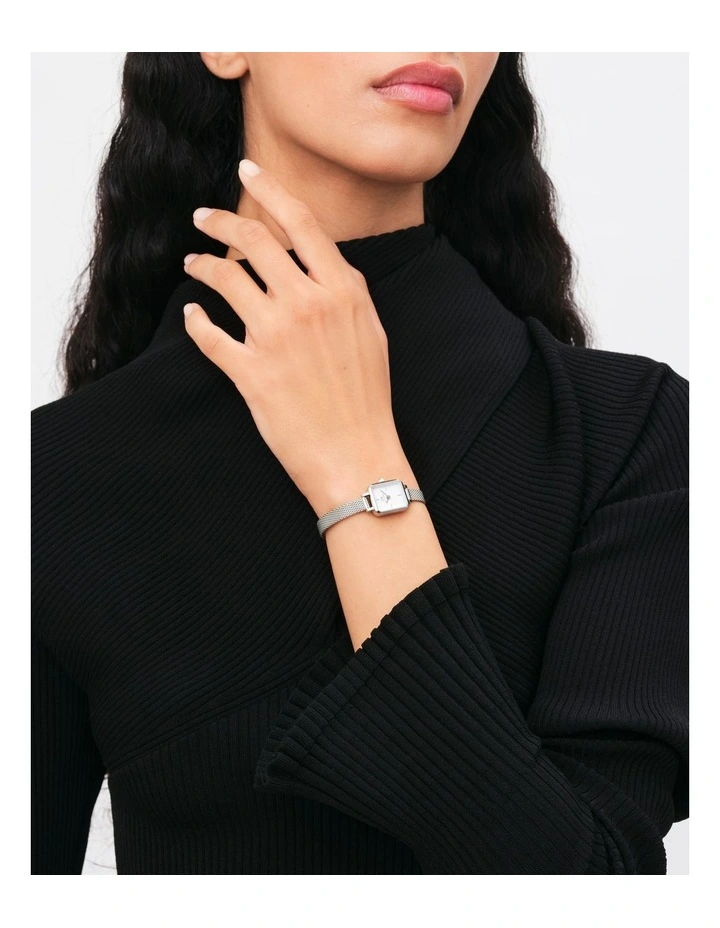 Quadro Mini Stainless Steel Watch in Silver