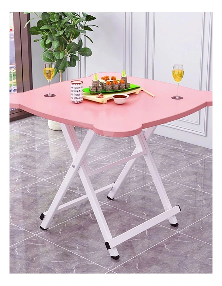 Minimalist Cat Ear Folding Table in Pink