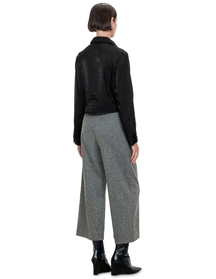 Sheer Scallop Shirt in Black