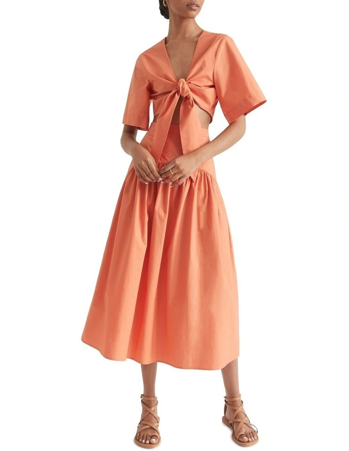 Poplin Tie Front Top