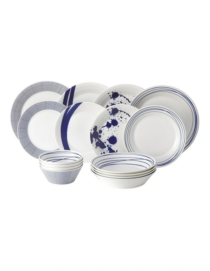 Pacifc 16 Piece Set Blue/White