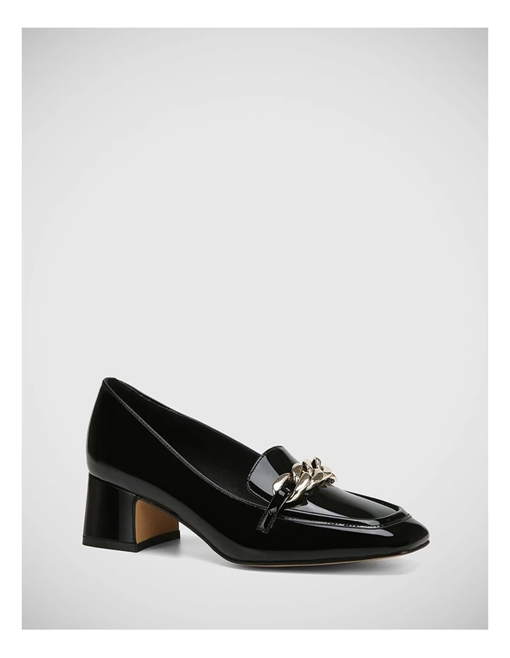 Lotti Patent Leather Heel Loafer in Black