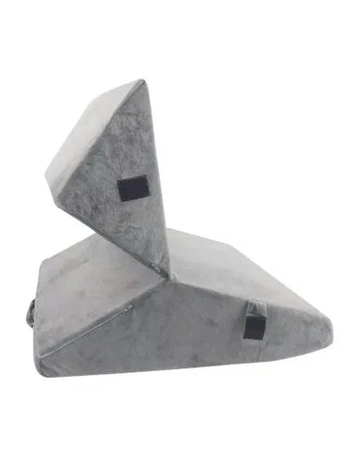 Memory Foam Adjustable Bed Wedge Sleep Cushion Pillow in Grey