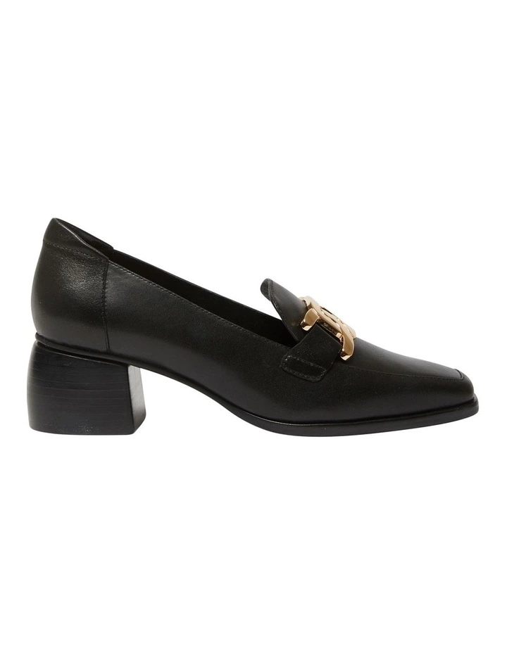Sophia Leather Heeled Shoes in Black
