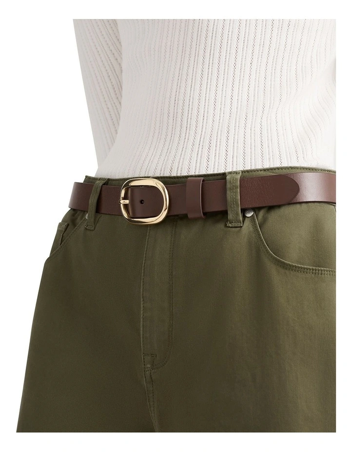 Kumru Leather Belt in Chocolate