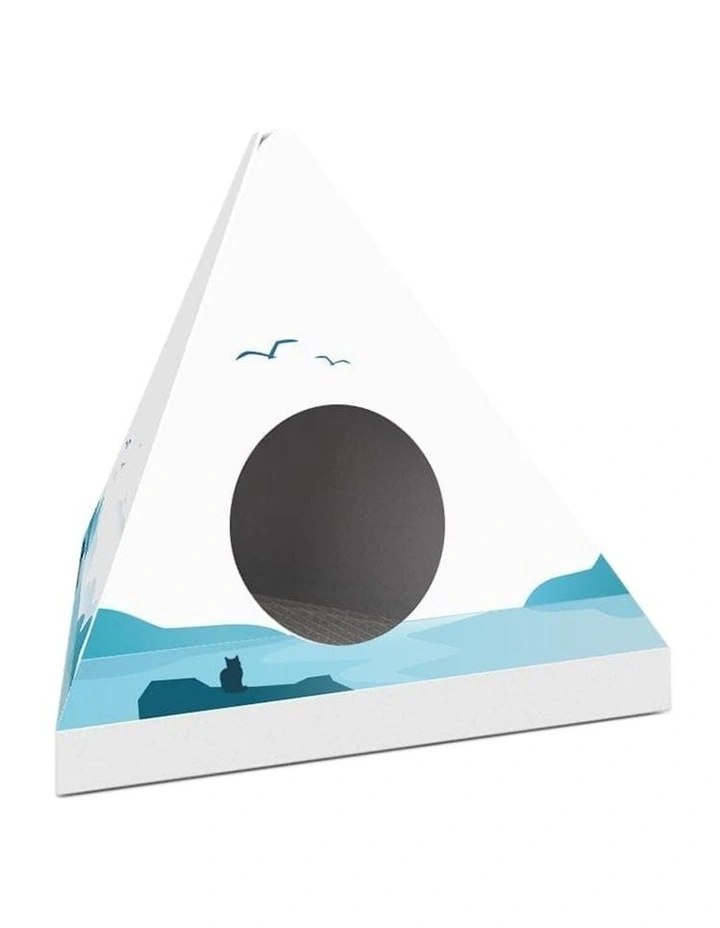 Cardboard Cat Scratcher Pyramid Landscape House in Blue