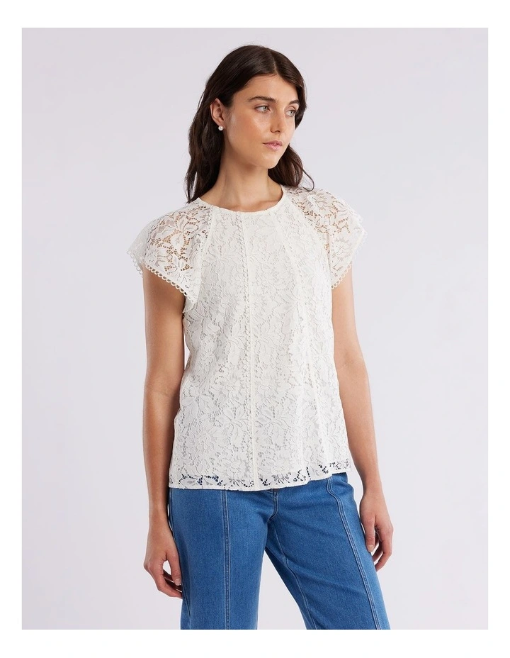 Loren Lace Top in Ivory