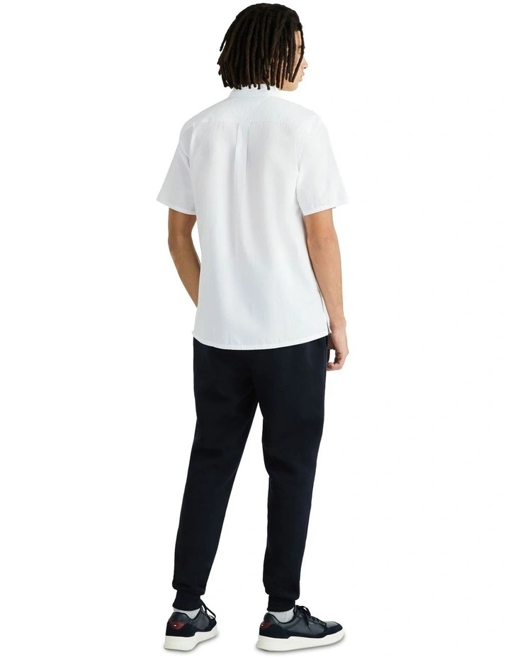 Seersucker Short Sleeve Shirt White