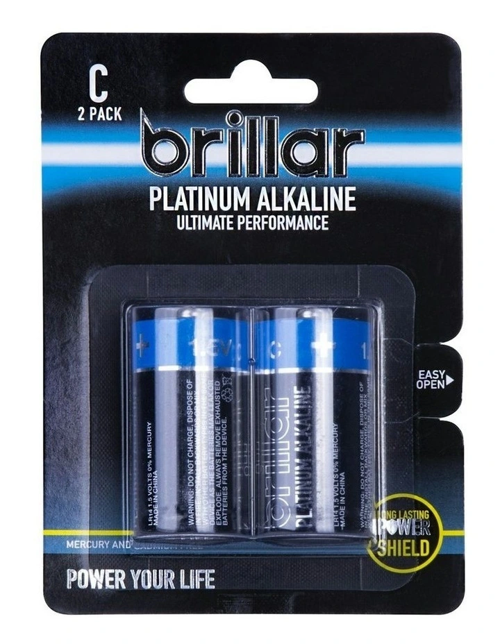 C Platinum Alkaline Batteries 2 Pack