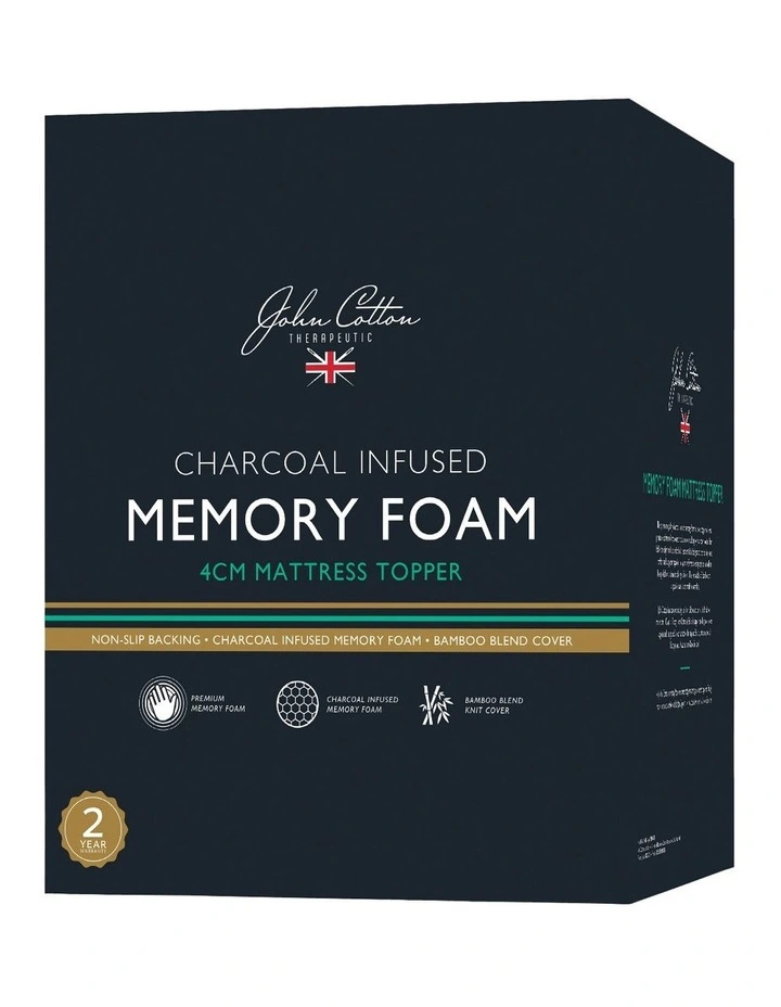 Charcoal Infused Memory Foam Mattress Topper