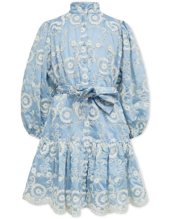 Mila Mini Shirt Dress in Blue