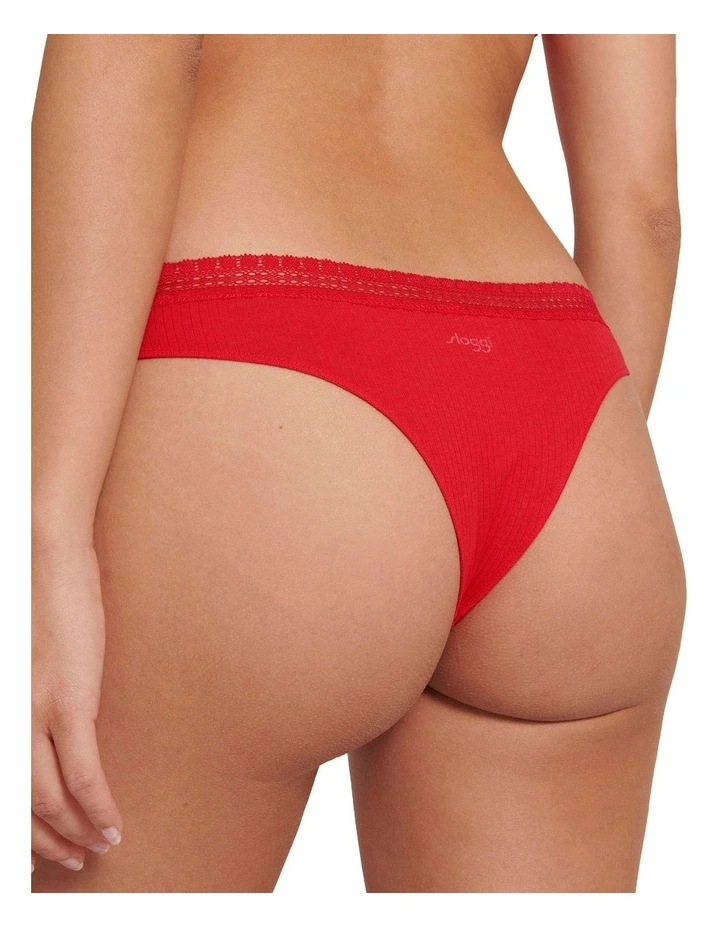 Ribbed Brazil Brief 2 Pack in Campari