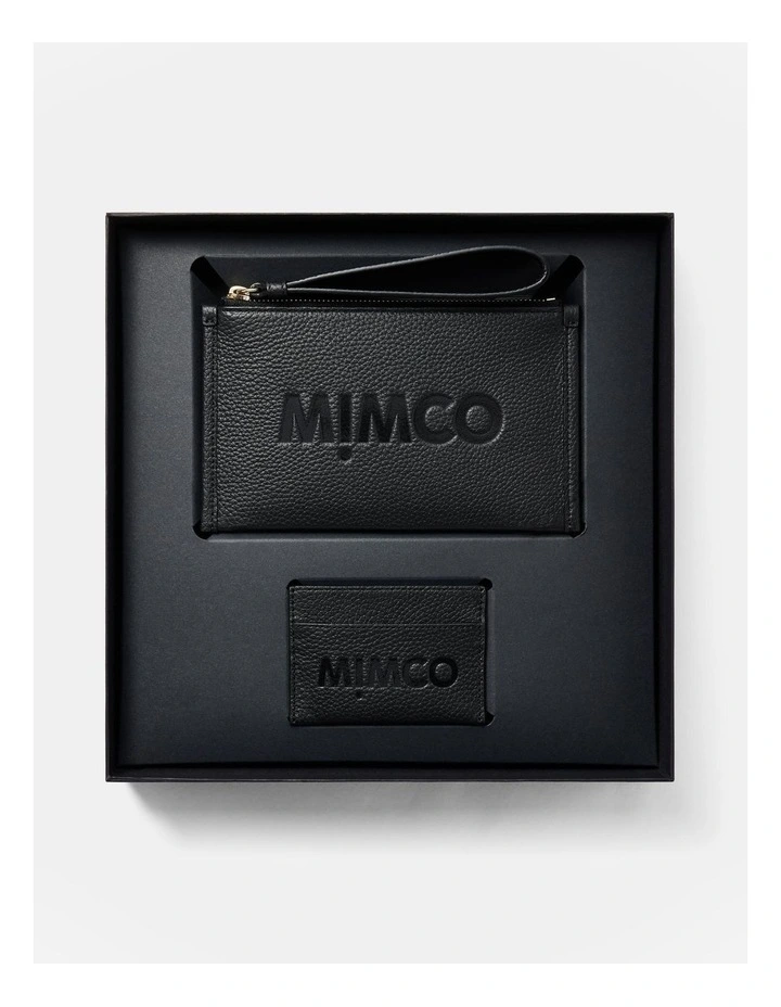 Patch Leather Gift Set in Black Light Gold