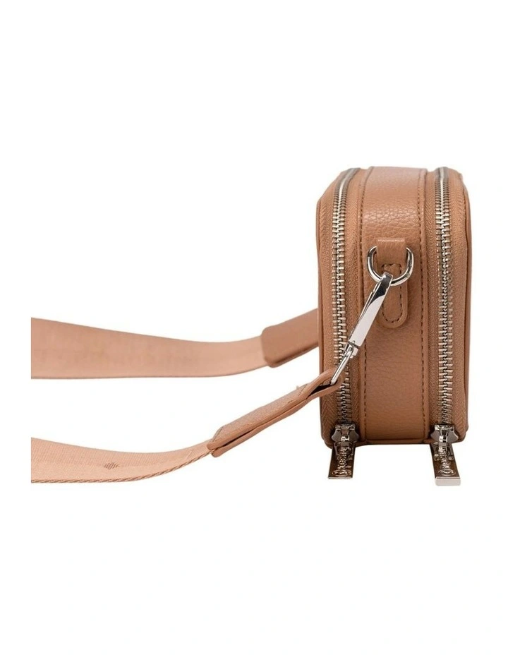 Ali Double-Zip Crossbody in Tan
