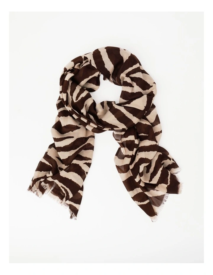 Print Modal Blend Scarf in Black