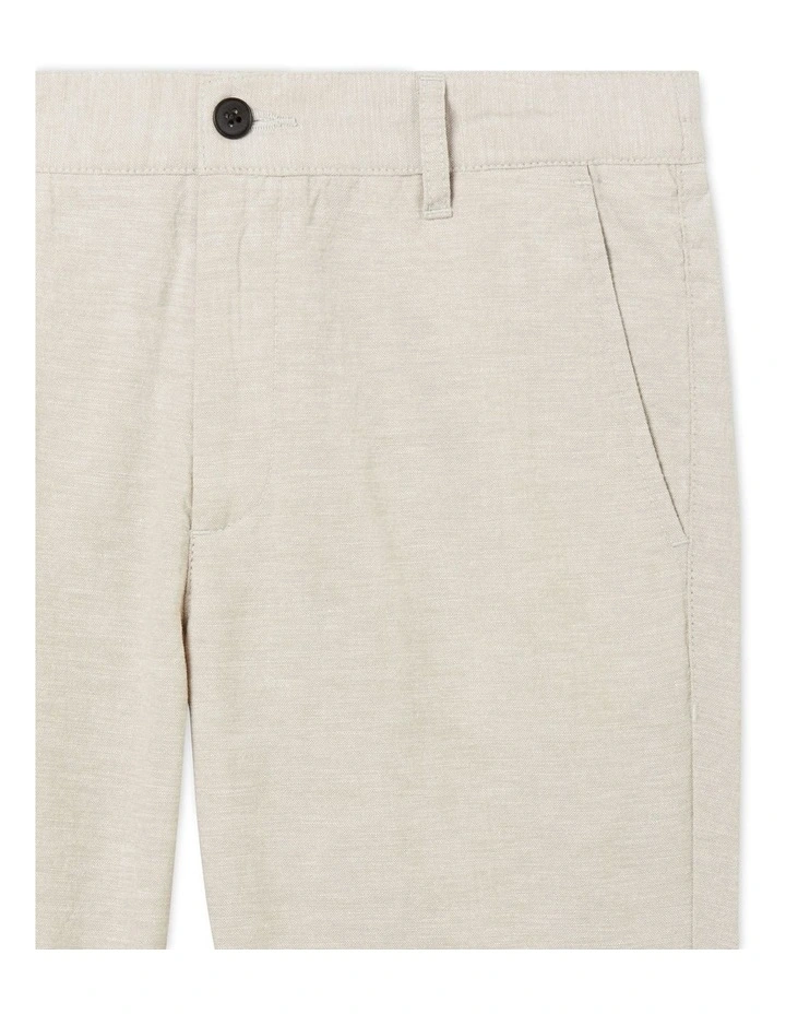 Junior Fit Linen Blend Pant in Ecru