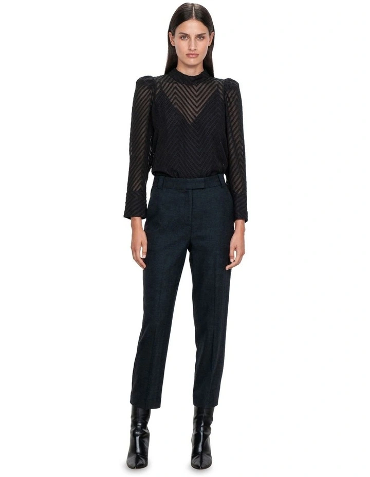 European Herringbone Cigarette Leg Pant