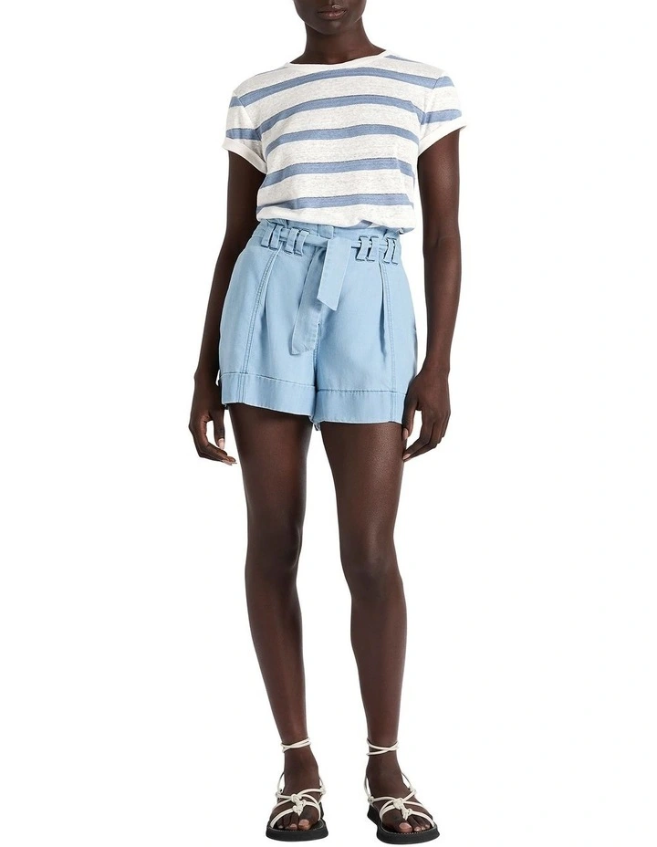 Cecillia Striped Tee in Chambray Stripe