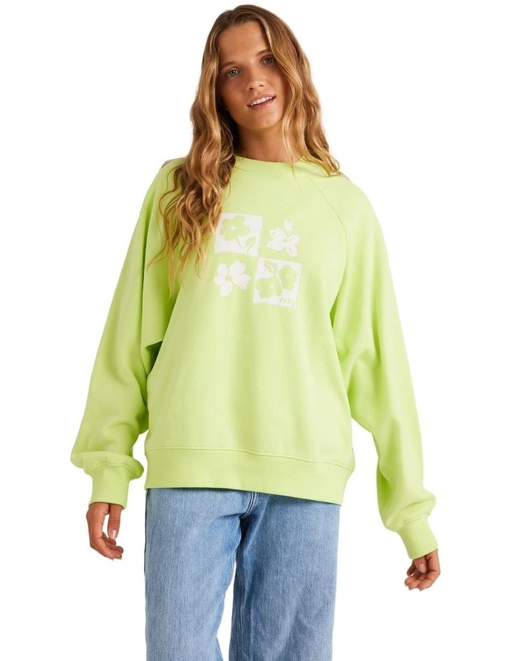 High Side Crew Sweater in Sharp Green