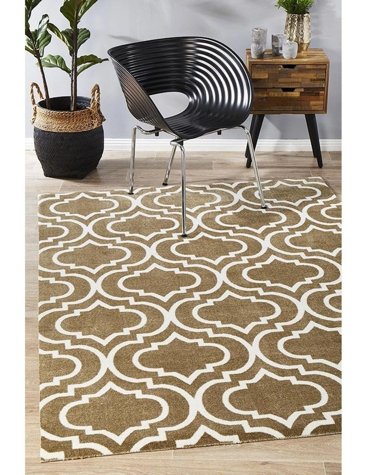 City Modern Trelliss Design Rug in Ash