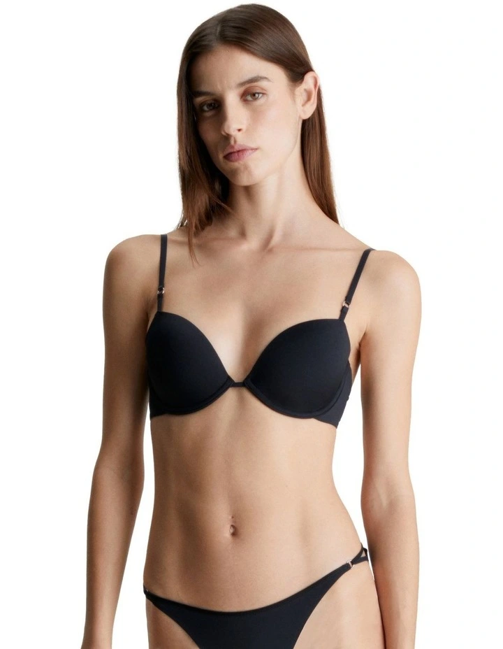 Minimalist Micro Lightly Lined Demi Bra in Black