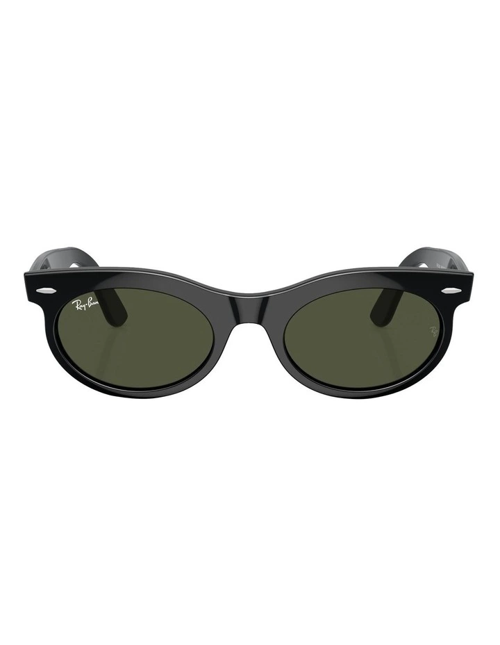 Wayfarer Oval Sunglasses in Black