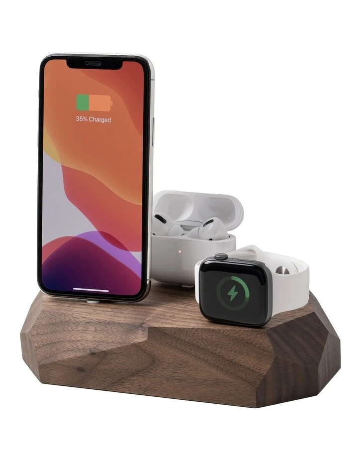 Triple Charging Dock Walnut