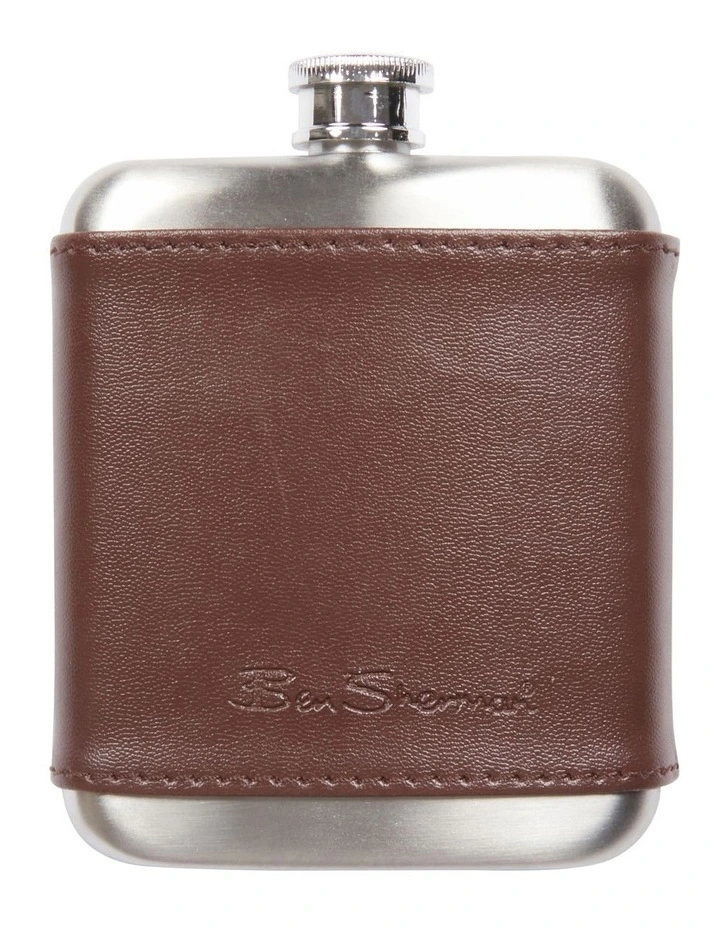 Flask & Bottle Opener Keyring in Brown