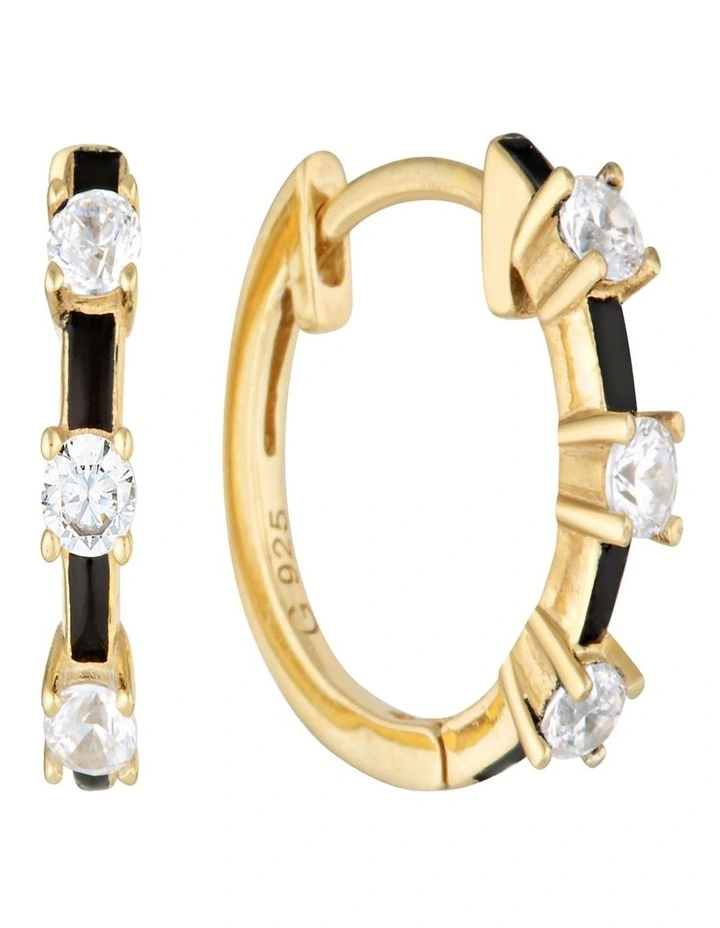 Reflection Enamel Hoop Earrings in Gold