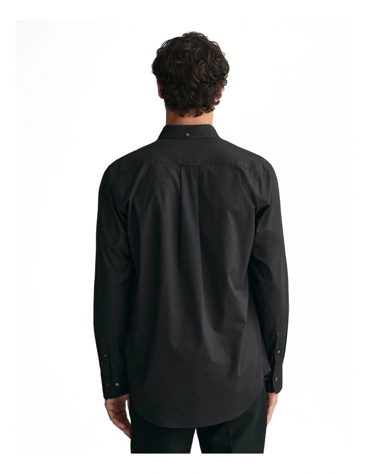 Regular Fit Poplin Shirt in Black